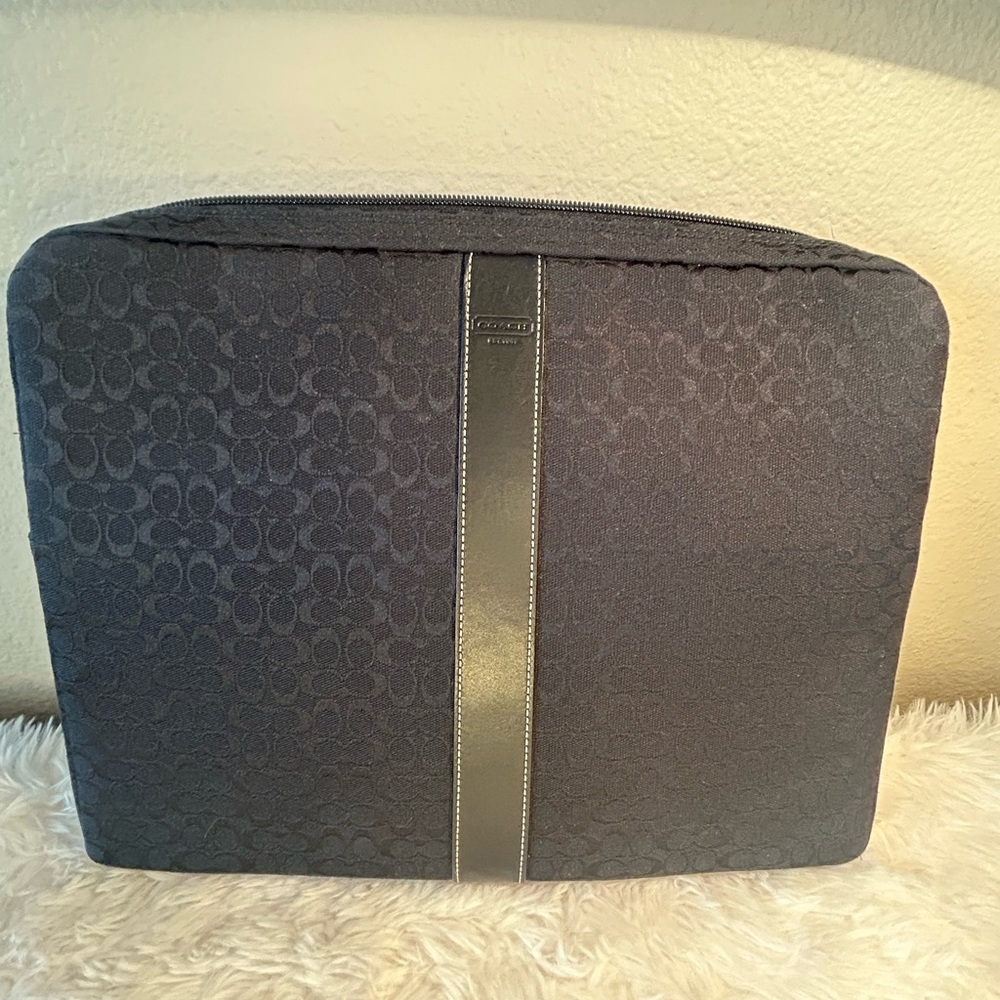Coach Padded Laptop Case in Signature Print Black
